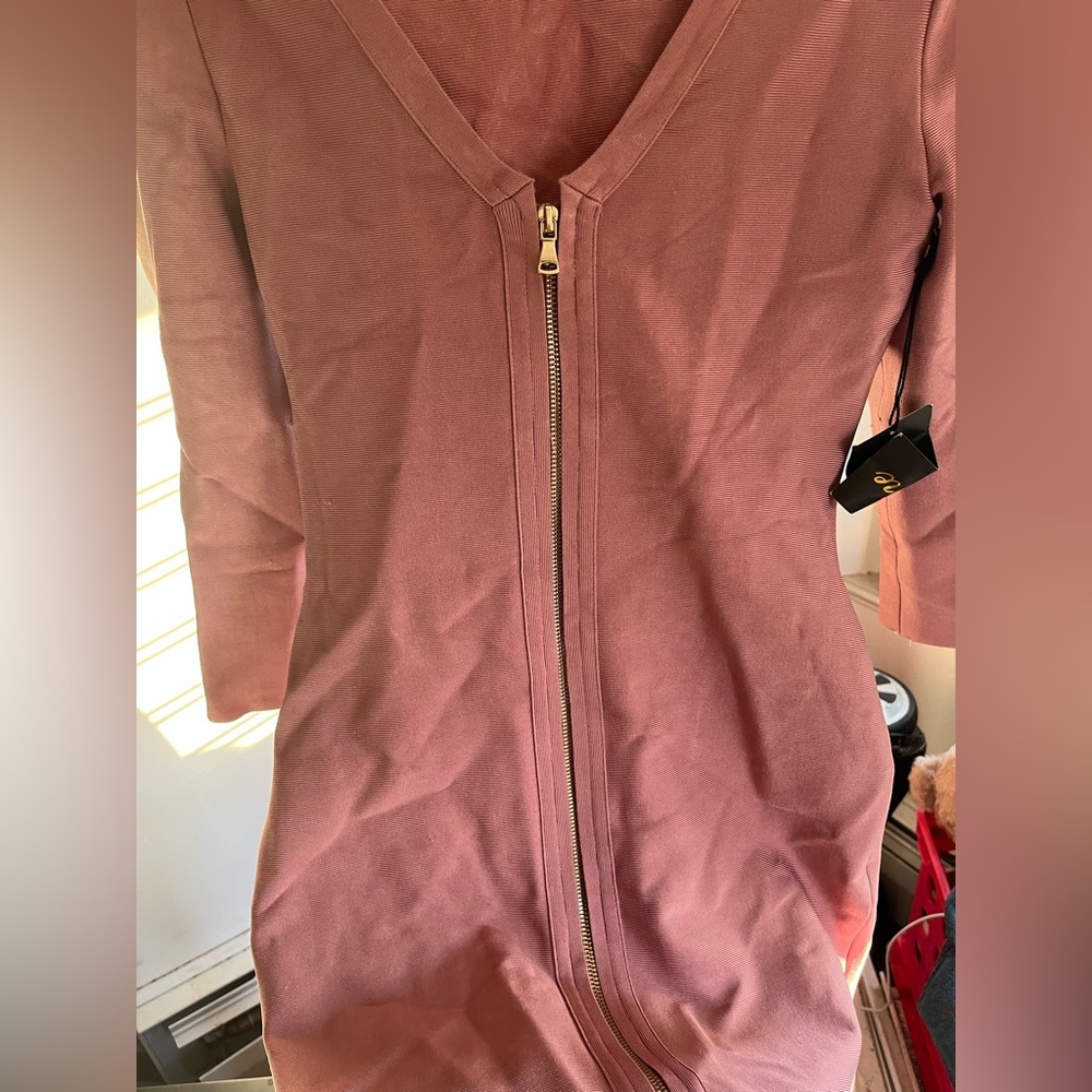 Pink zip up dress